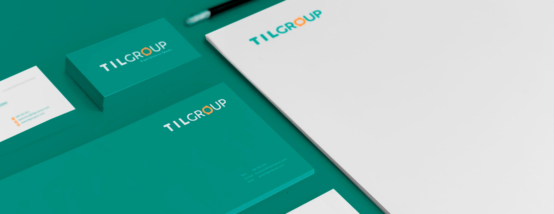 Diseño de papelería corporativa, que desarrolló Ficha Digital